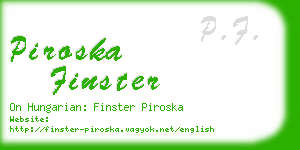 piroska finster business card